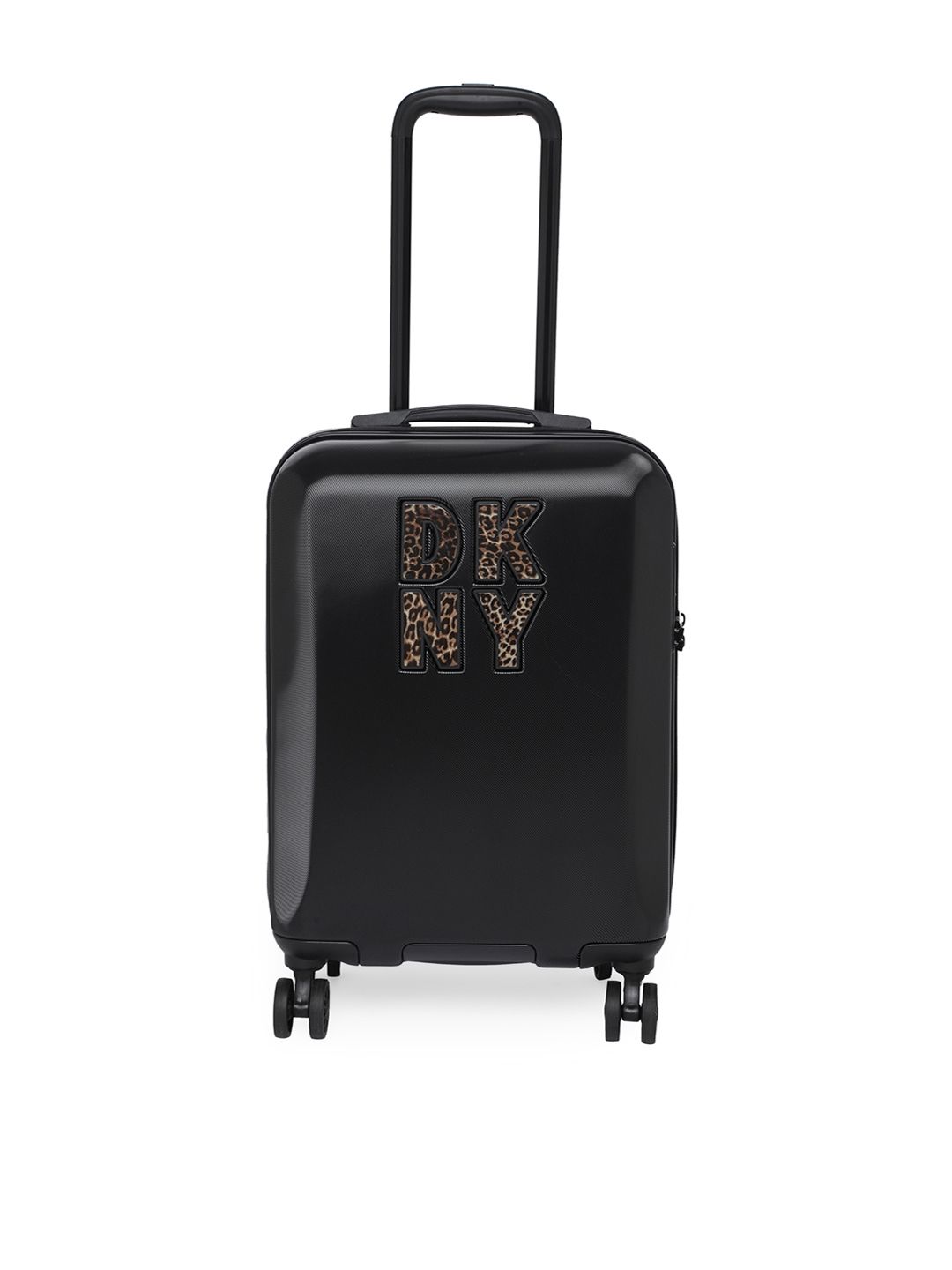 DKNY Black Textured Hard-Sided Cabin Trolley Suitcase Price in India