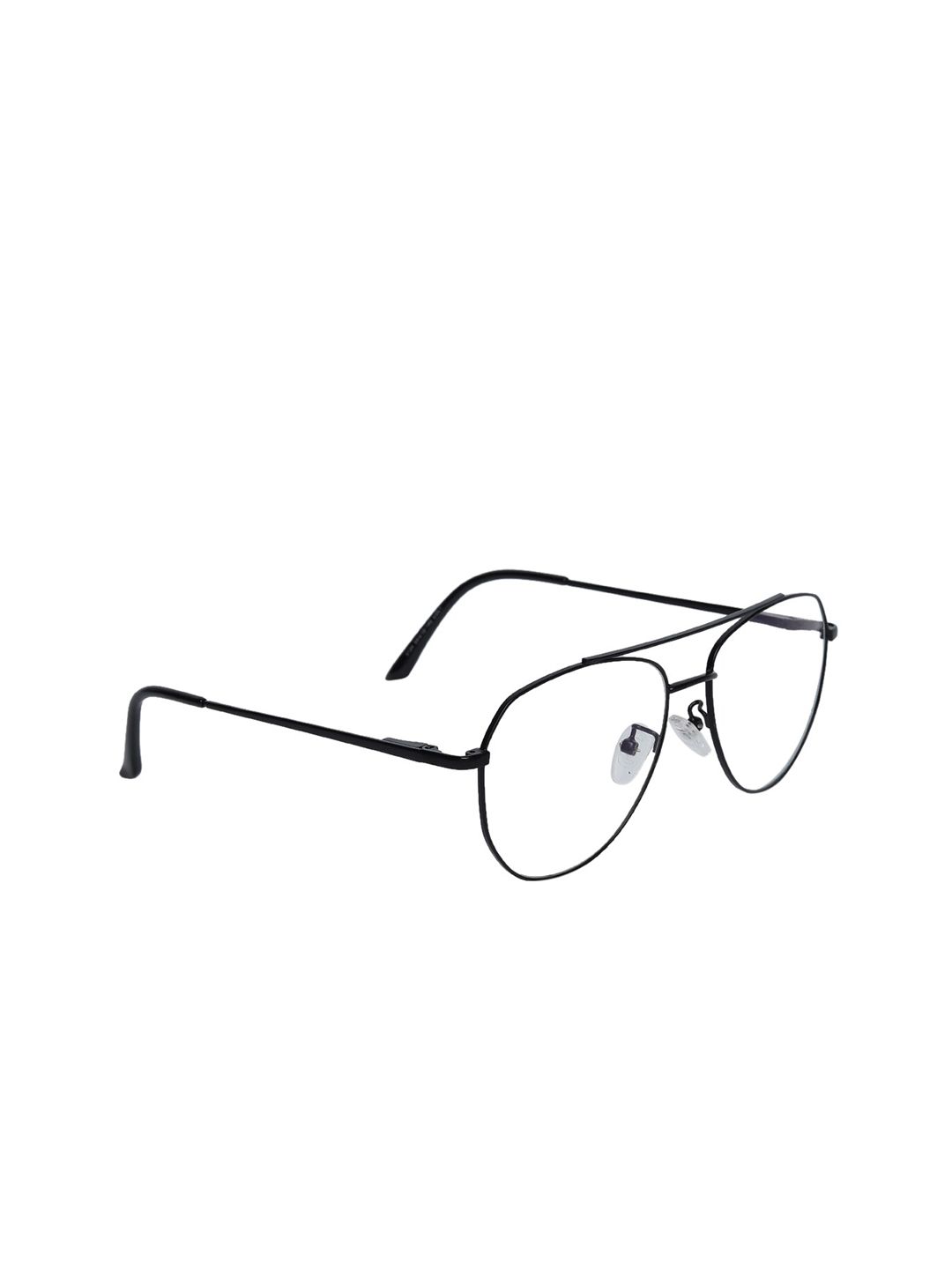 Peter Jones Eyewear Unisex Black Full Rim Aviator Blue Light Blocking Computer Glasses Price in India