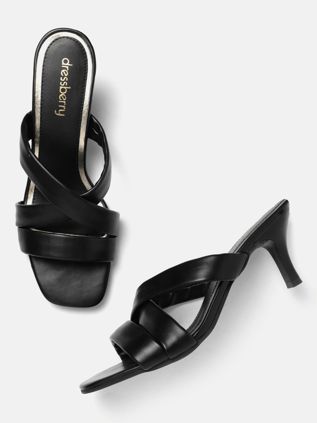 DressBerry Black Sandals Price in India