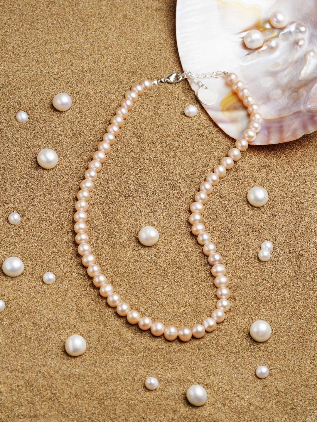 Zaveri Pearls Pink Freshwater Round Pearls AAA+ Quality Necklace Price in India