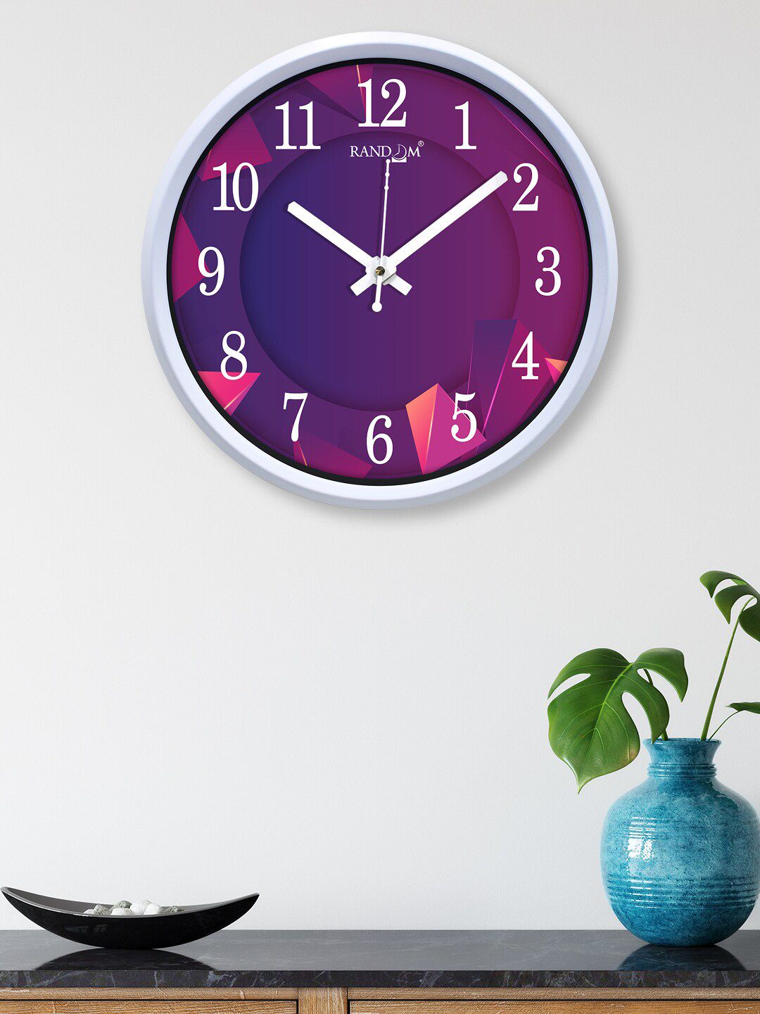 RANDOM Purple & Pink Contemporary Wall Clock 30 cm Price in India