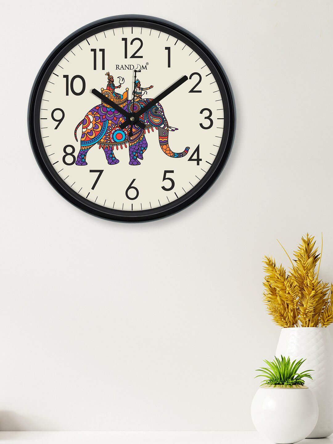 RANDOM White & Purple Printed Contemporary Wall Clock 30 cm Price in India