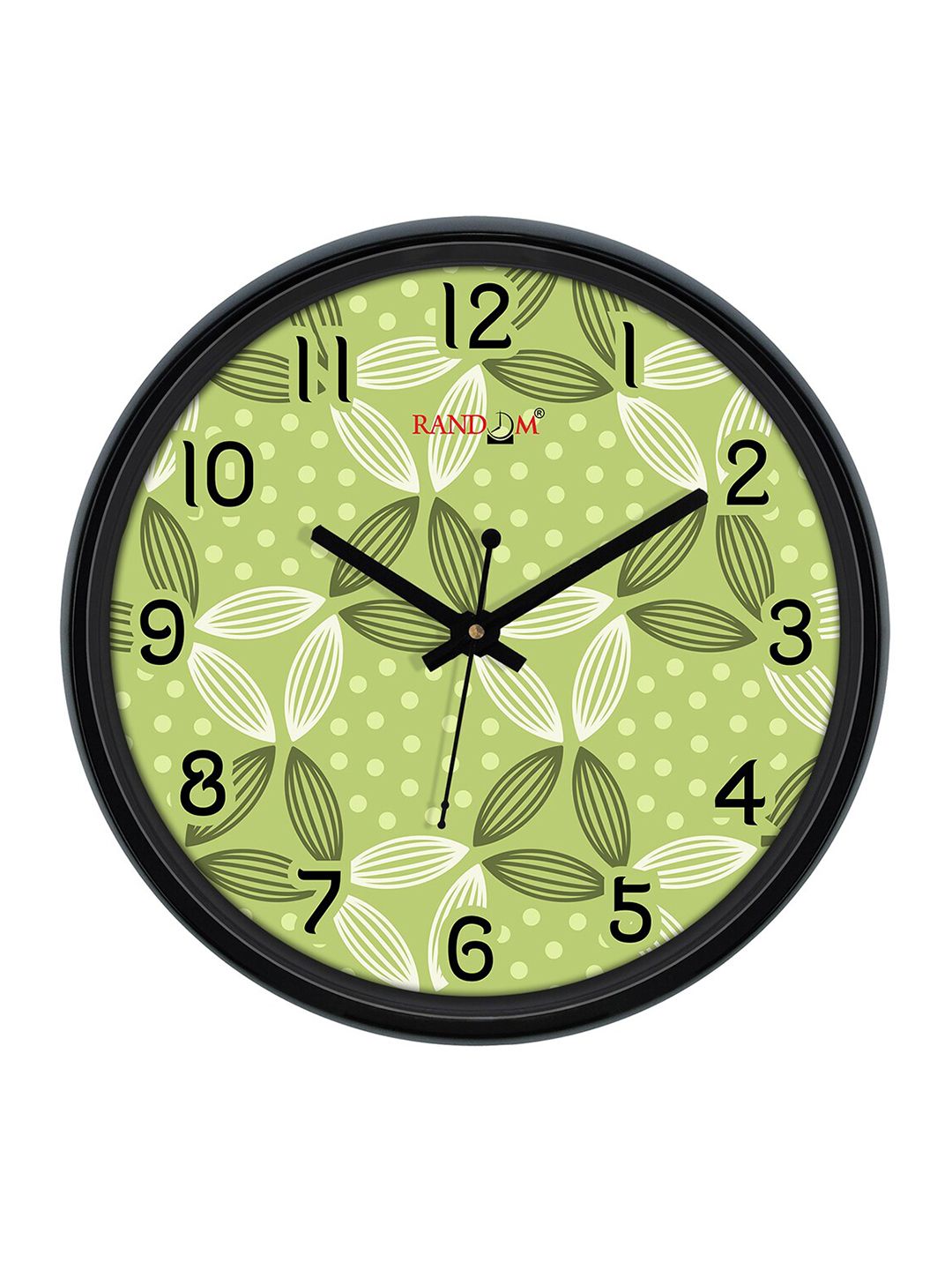 RANDOM Green & Black Printed Contemporary 30.4 cm Analogue Wall Clock Price in India