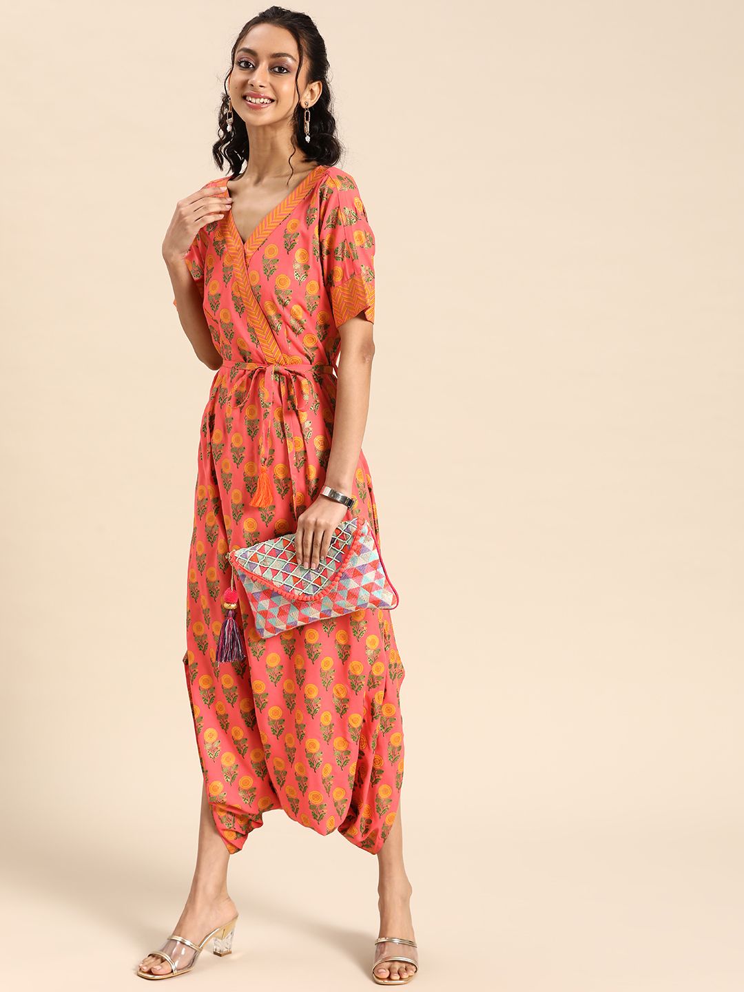 MABISH by Sonal Jain Peach-Coloured Basic Jumpsuit Price in India