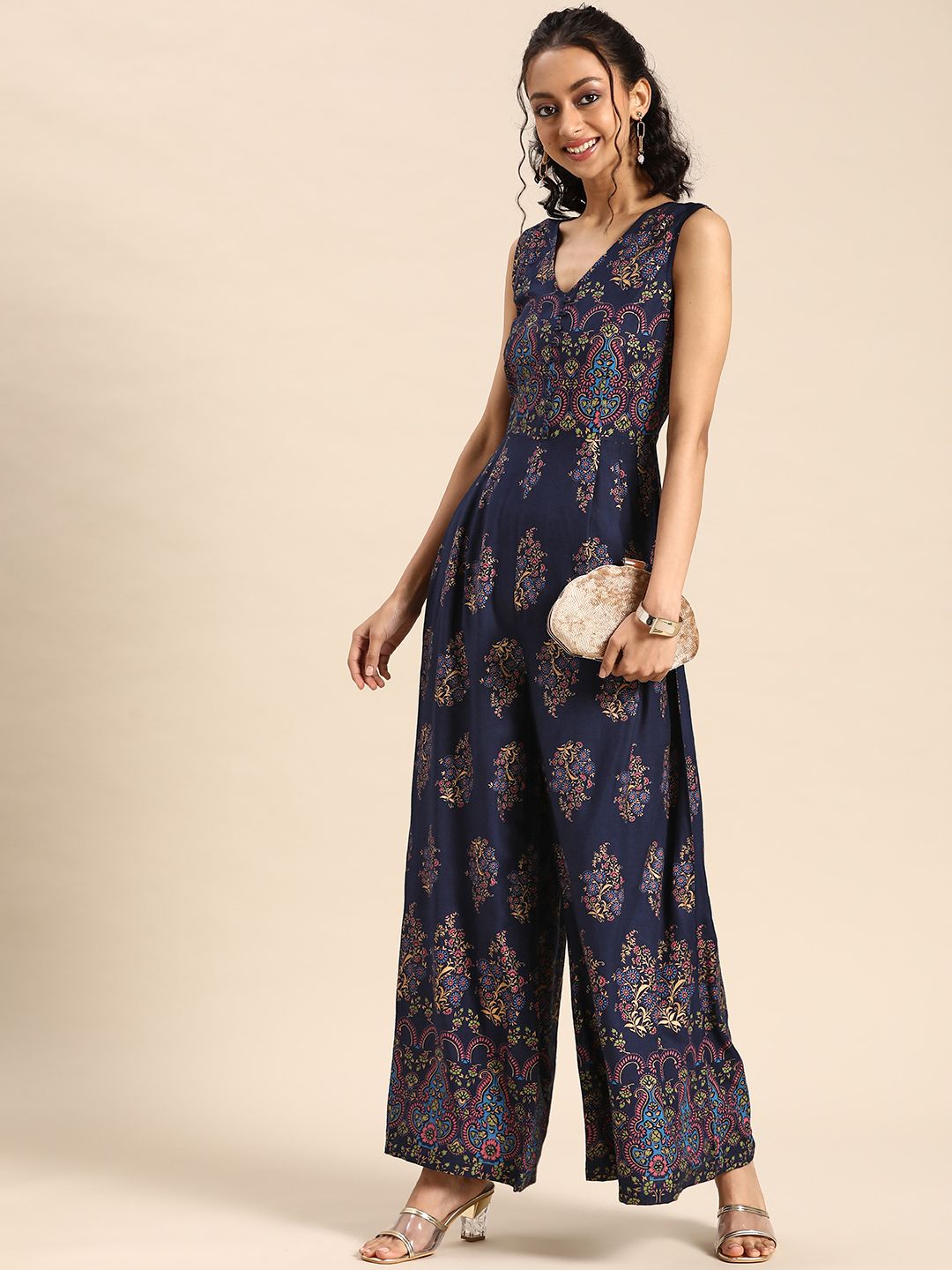 MABISH by Sonal Jain Navy Blue Basic Jumpsuit Price in India