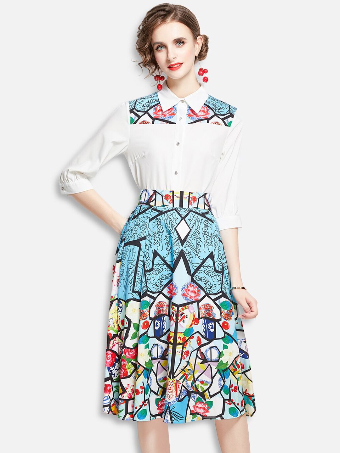 JC Collection Women Multicolour Graphic Printed Clothing Set