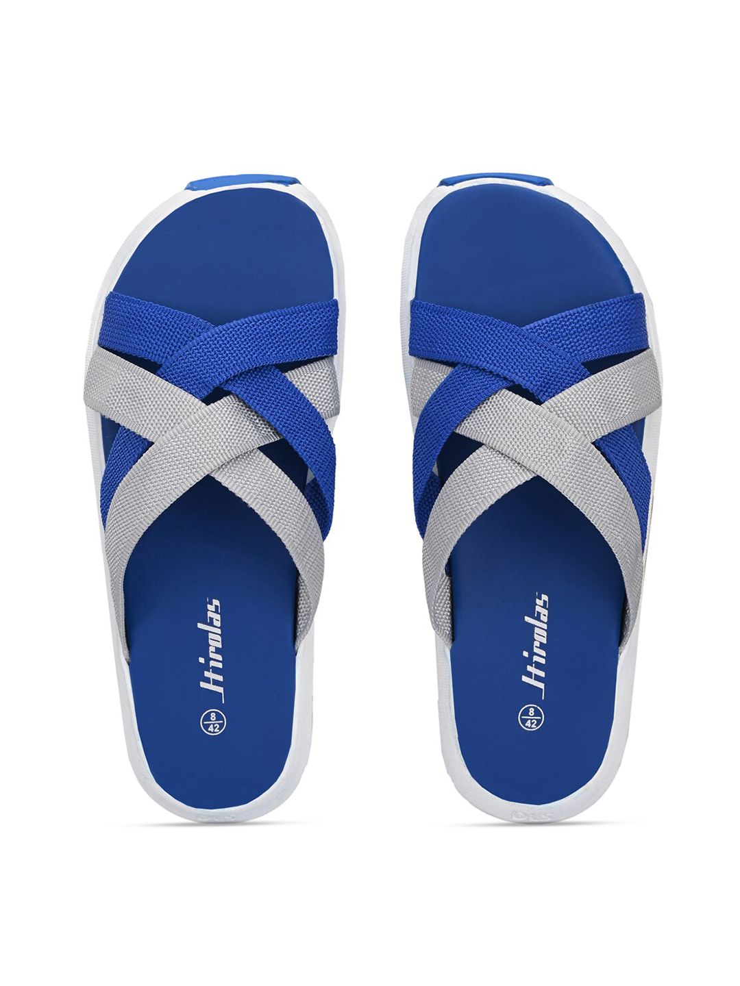 HIROLAS Men Blue & Grey Colourblocked Slip-On