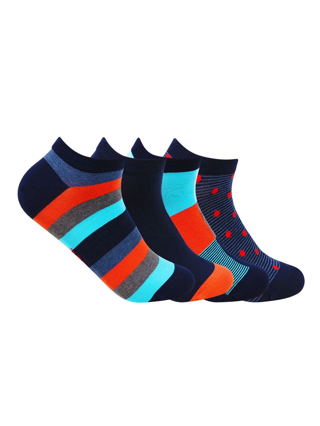 Bonjour Men Pack Of 4 Multicoloured Ankle-Length Socks