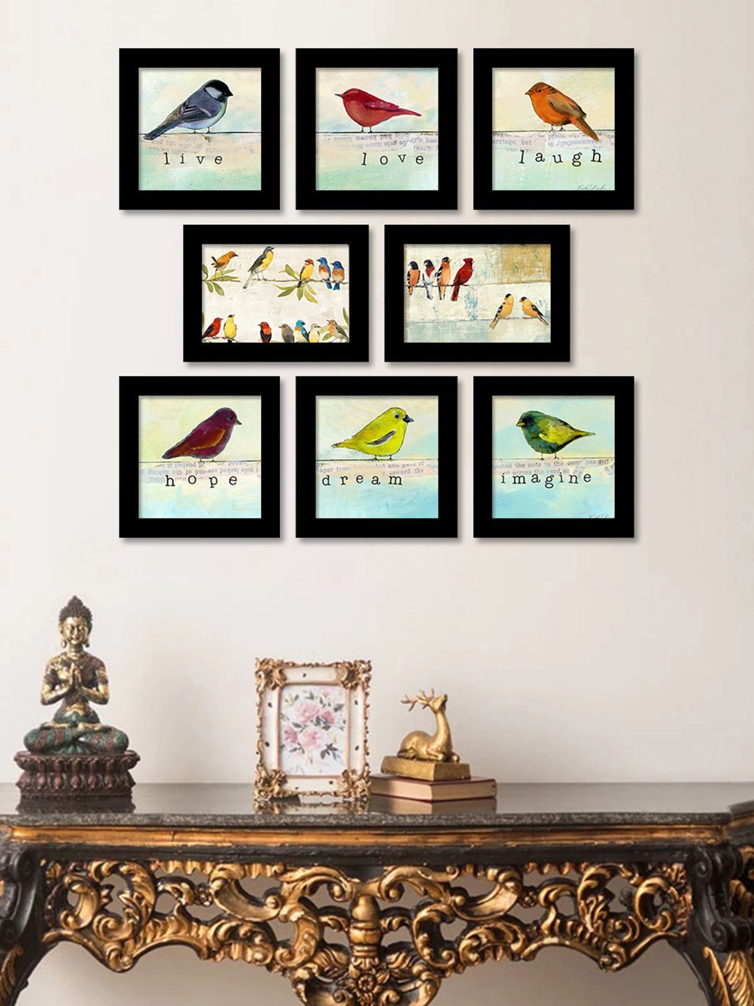 Art Street Black Set Of 6 Wall Painting Price in India