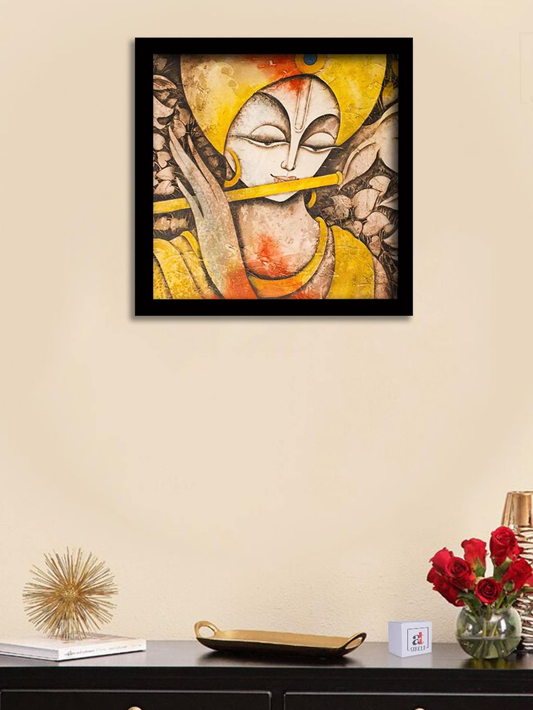 Art Street Black & Yellow Framed Wall Art Price in India