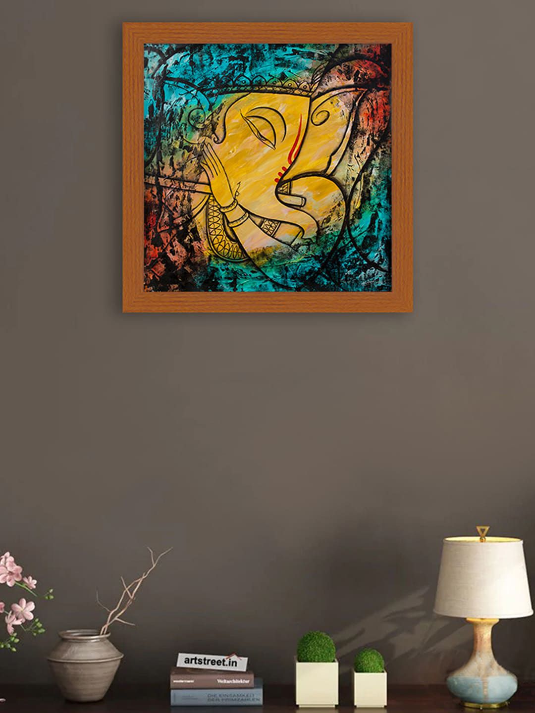 Art Street Brown & Yellow Framed Wall Art Price in India