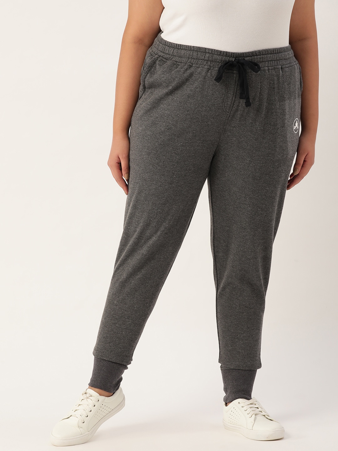Rute Women Plus Size Charcoal Grey Joggers Price in India