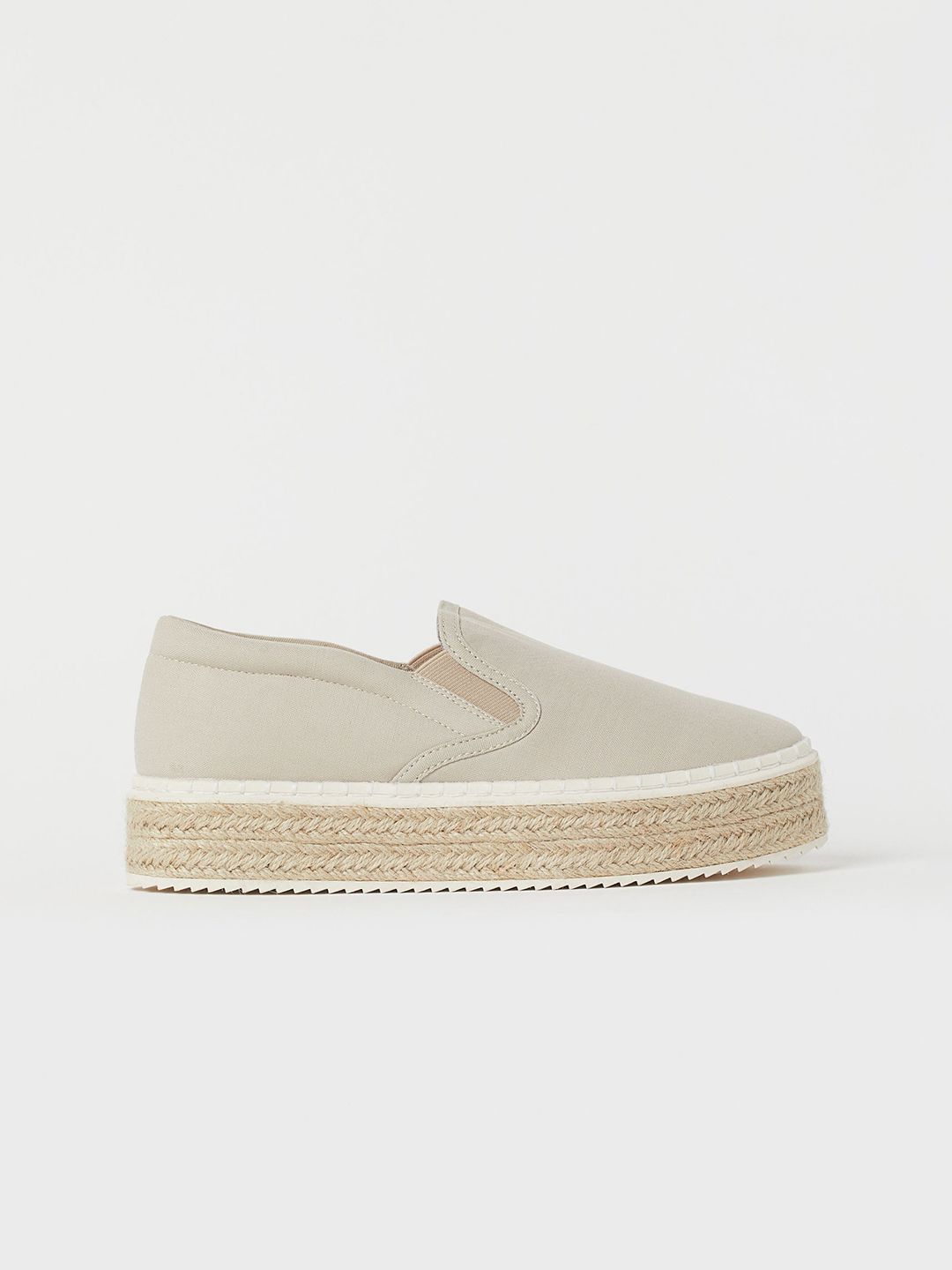 H&M Women Beige Solid Platform Espadrilles Price in India