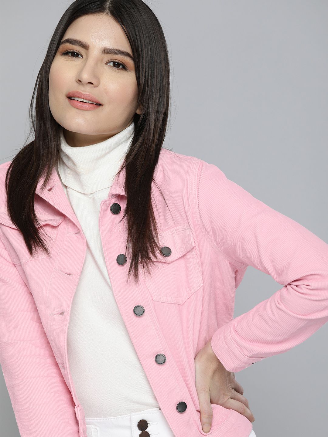 Mast & Harbour Women Pink Tailored Jacket Price in India
