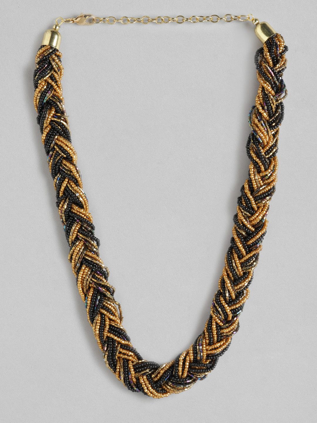 RICHEERA Gold-Toned & Black Necklace Price in India