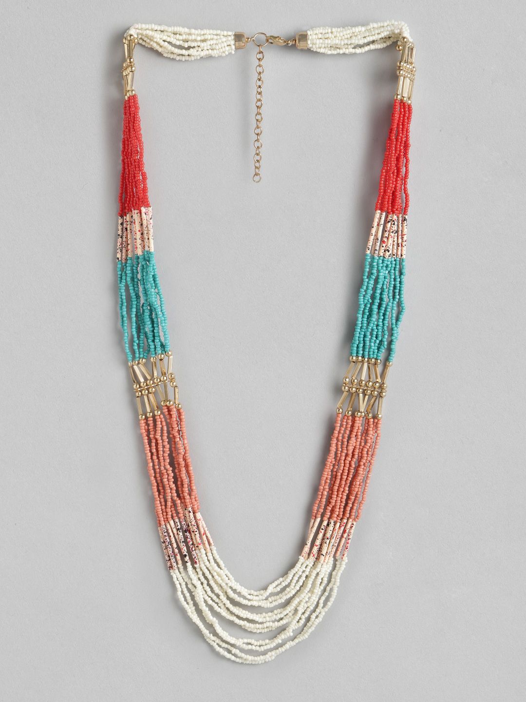 RICHEERA Multicoloured Gold-Plated Necklace Price in India