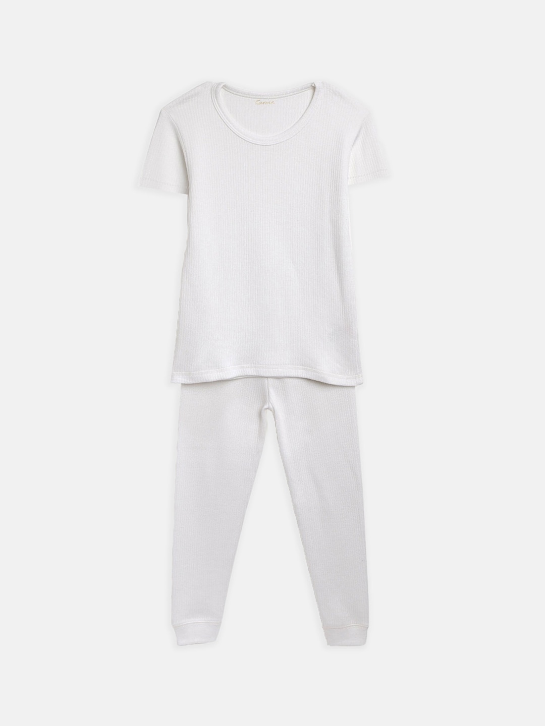 Kanvin Boys White Solid Thermal Set