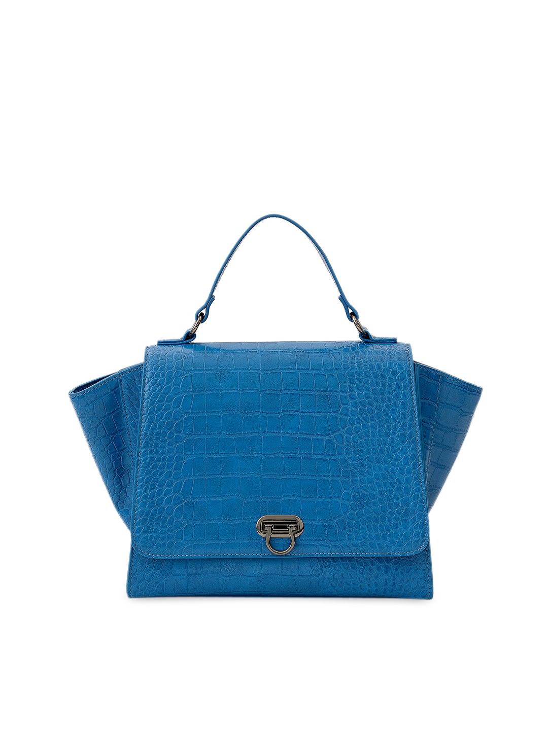 MIRAGGIO Blue Animal Textured Structured Satchel Price in India