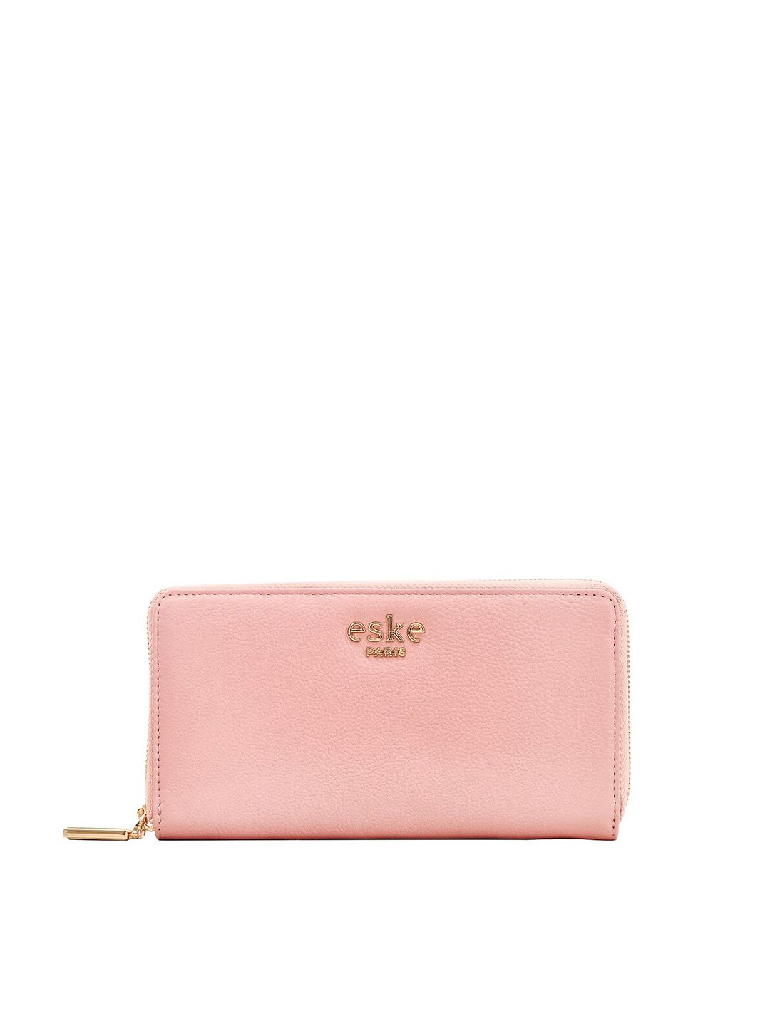 Eske Women Pink Textured Zip Around Wallet Price in India