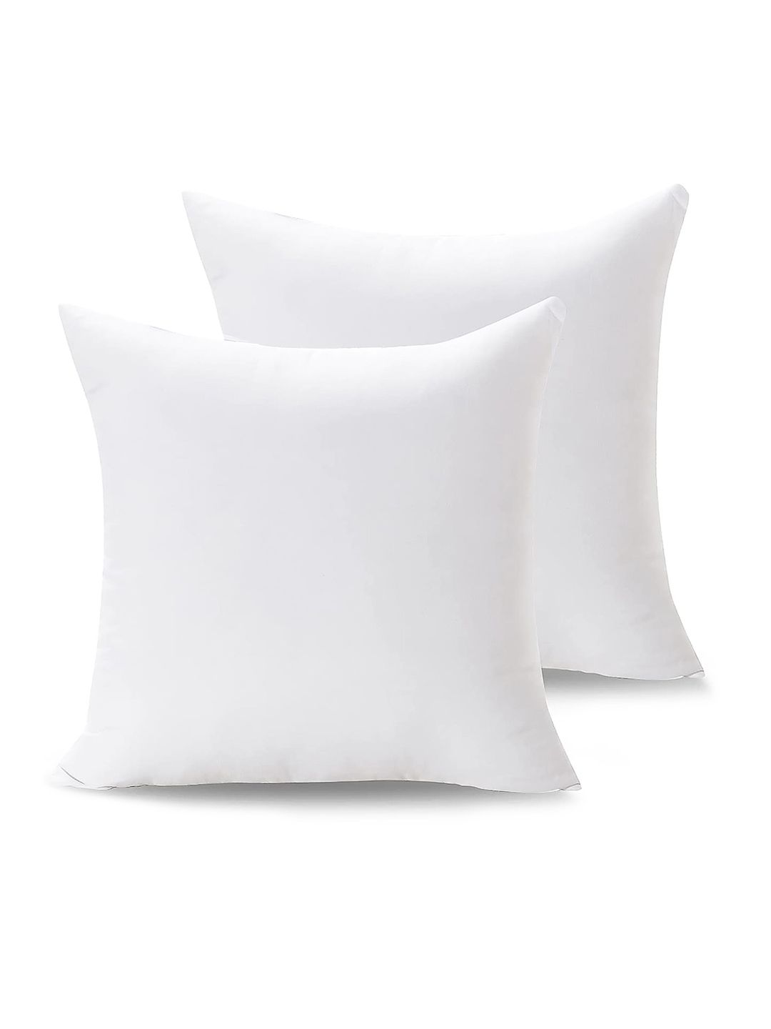 Divine Casa Set Of 2 White Striped Microfibre Square Cushions Price in India