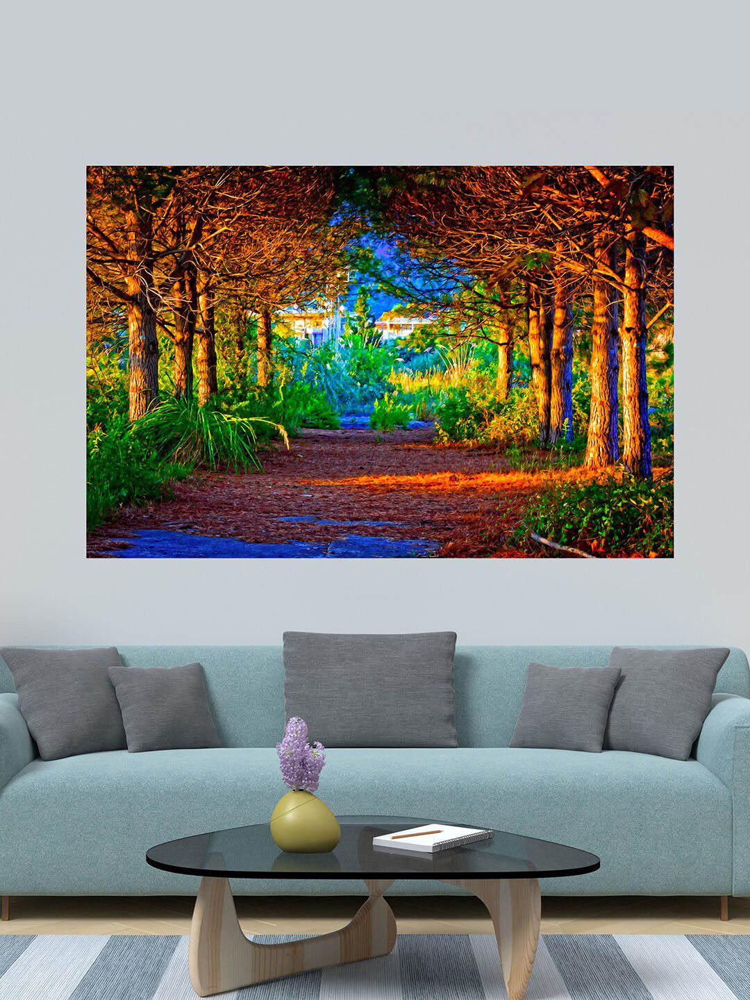WENS Multicoloured Attractive Colorful Nature Art Printed Vinyl Wall Sticker Price in India