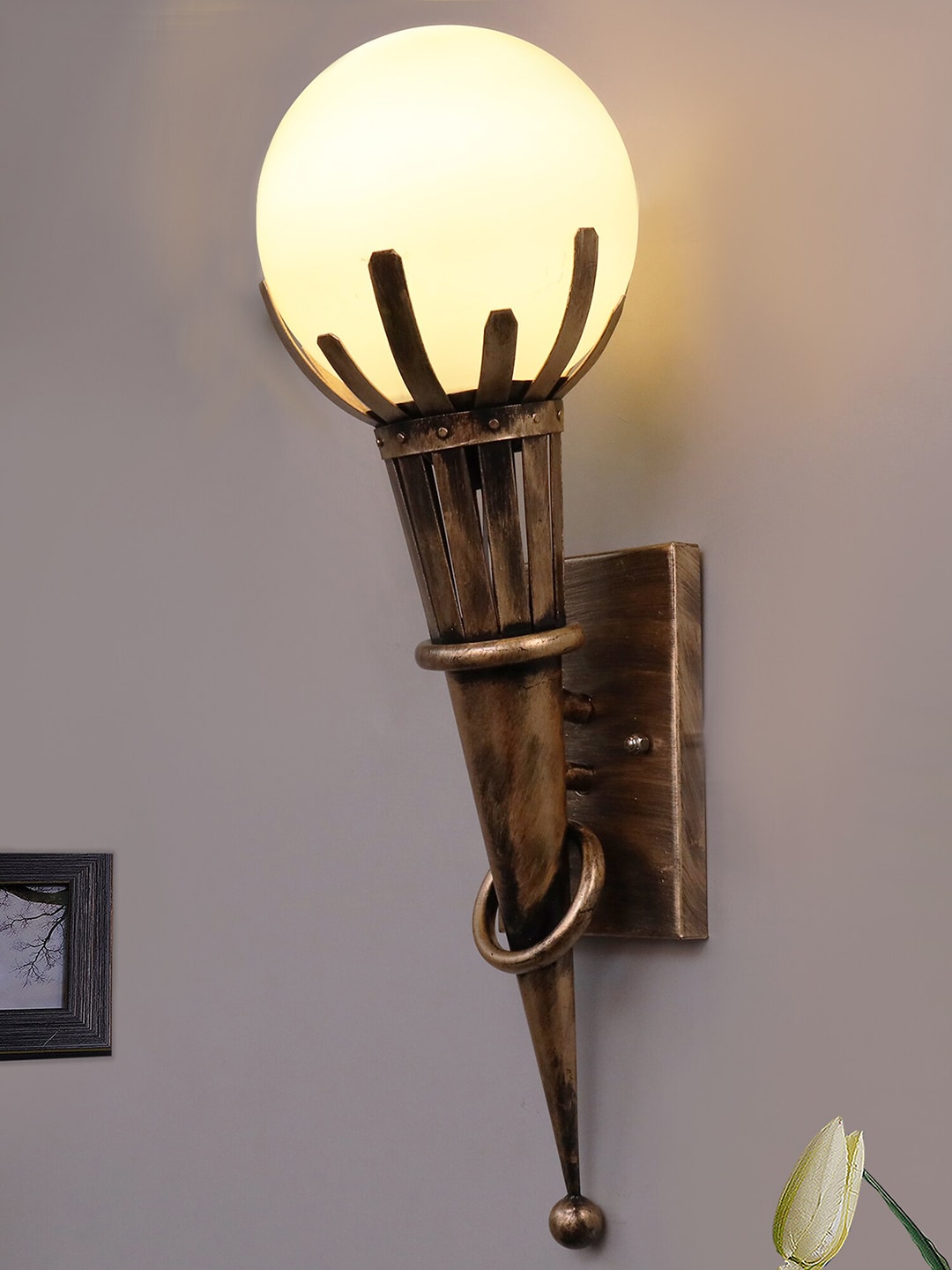 ustic Wall Light Fixtures, Oil Rubbed Bronze Finish Indoor Wall Torch Price in India