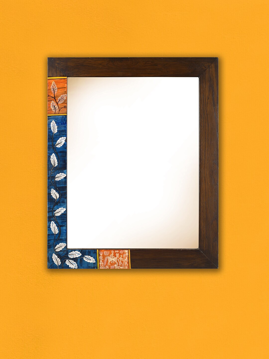 AAKRITI ART CREATIONS Multicoloured Handcrafted Wall Mirror Price in India