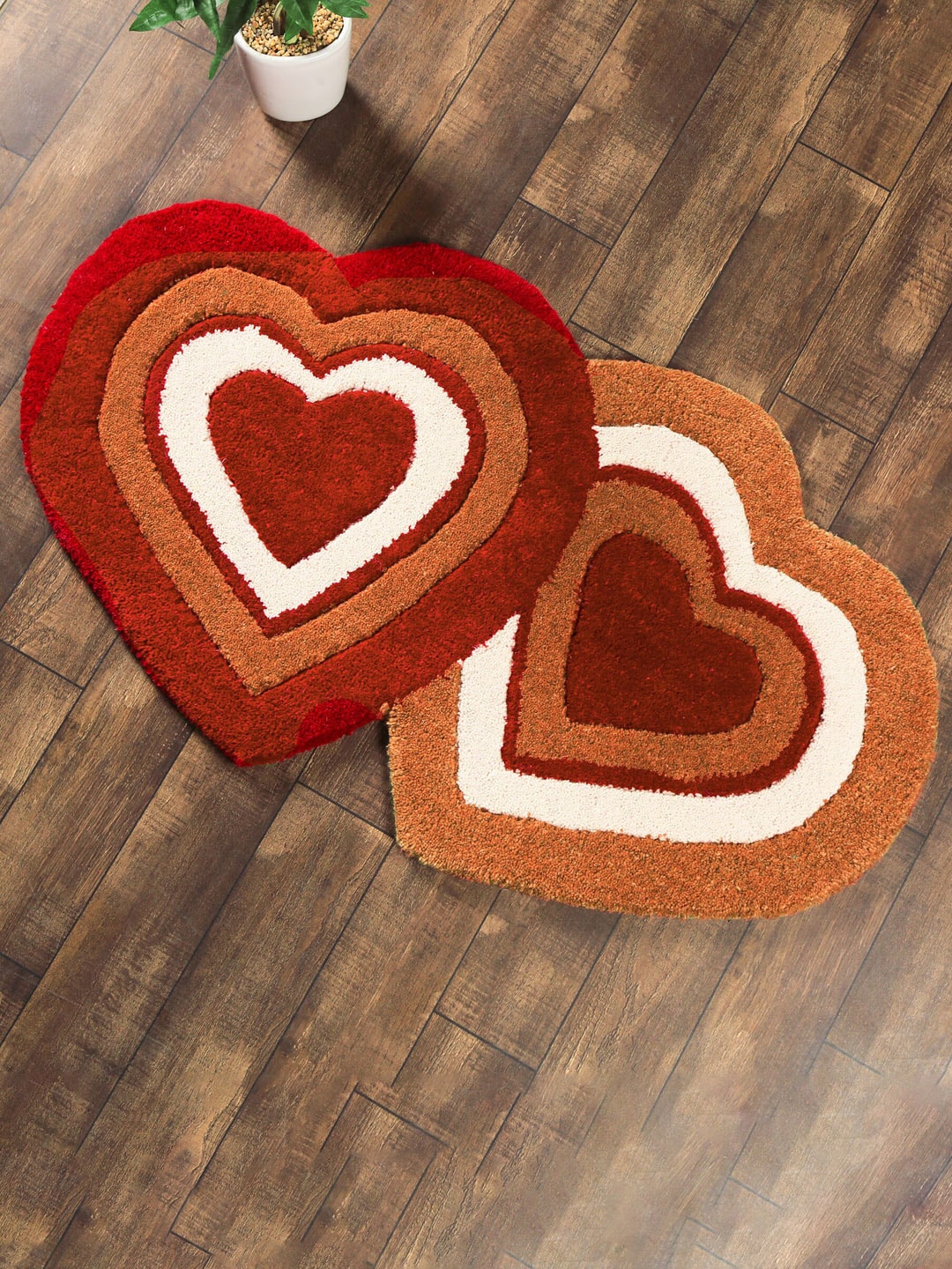 Bigsmall Assorted Double Heart Shaped Assorted Rug Price in India