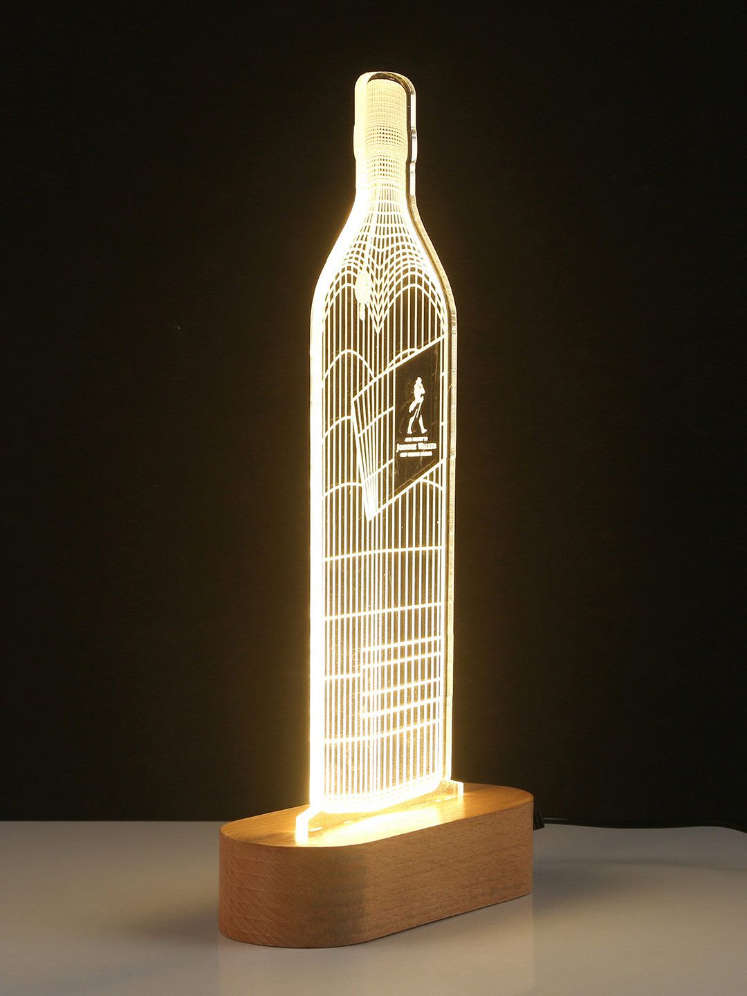 Bigsmall Transparent Quirky Johnnie Walker Bottle Hologram Lamp Price in India