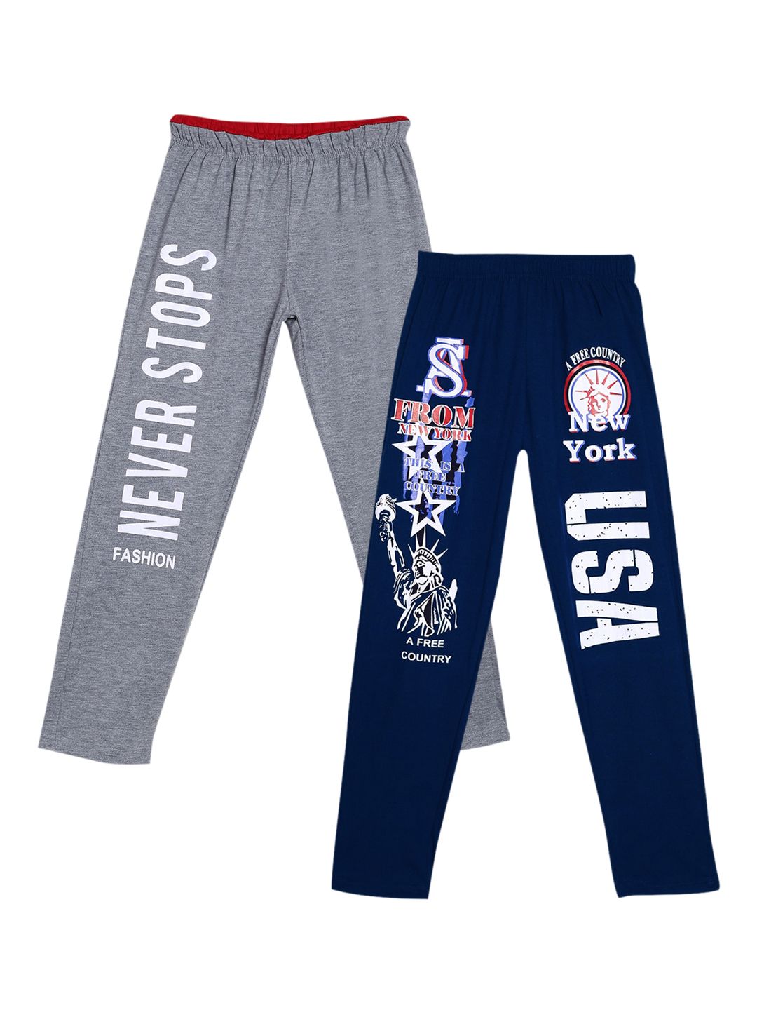 SWEET ANGEL Boys Pack Of 2 Straight-Fit Cotton Track Pants