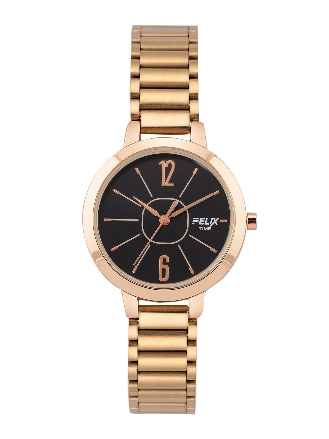 FELIX Women Black & Gold-Toned Bracelet Style Analogue Watch F90203LCBK Price in India