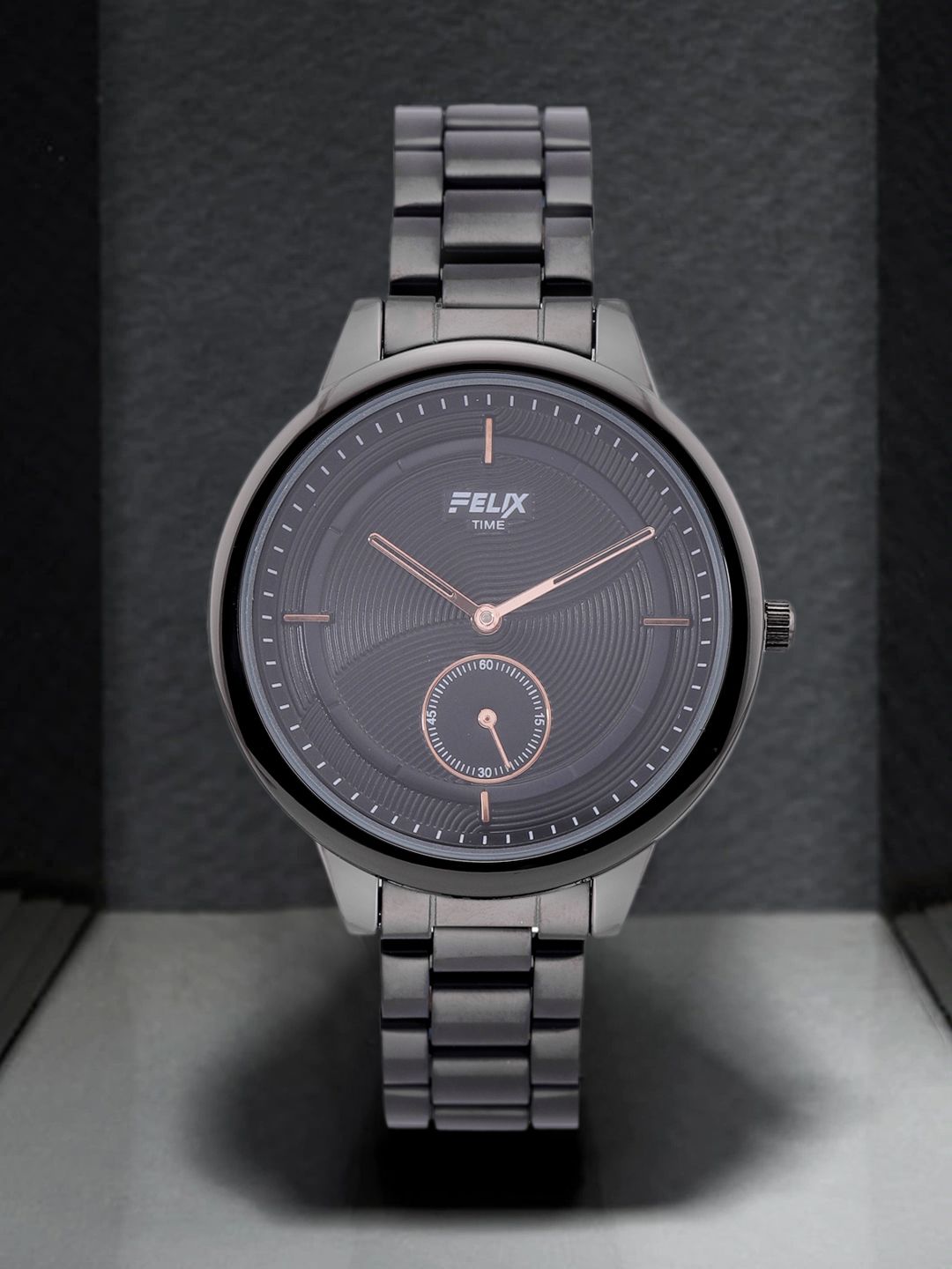 FELIX Women Black Textured Stainless Steel Bracelet Style Analogue Watch F90160LMBBK Price in India