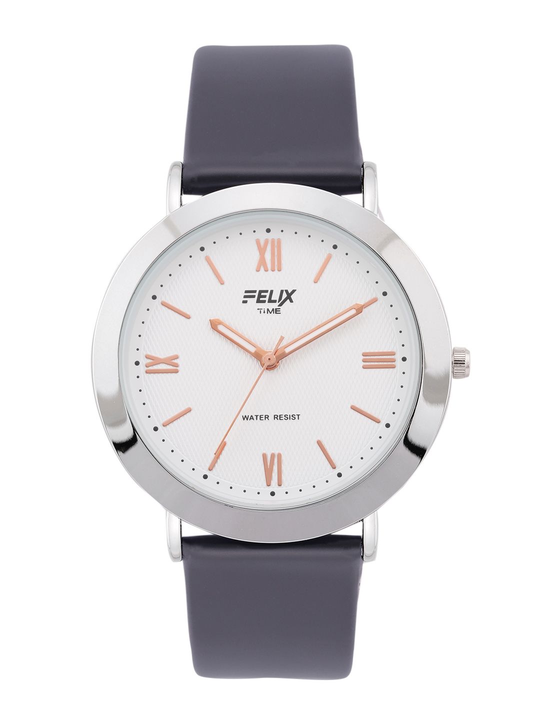 Buy FELIX Men White Dial & Navy Leather Strap Analogue Watch