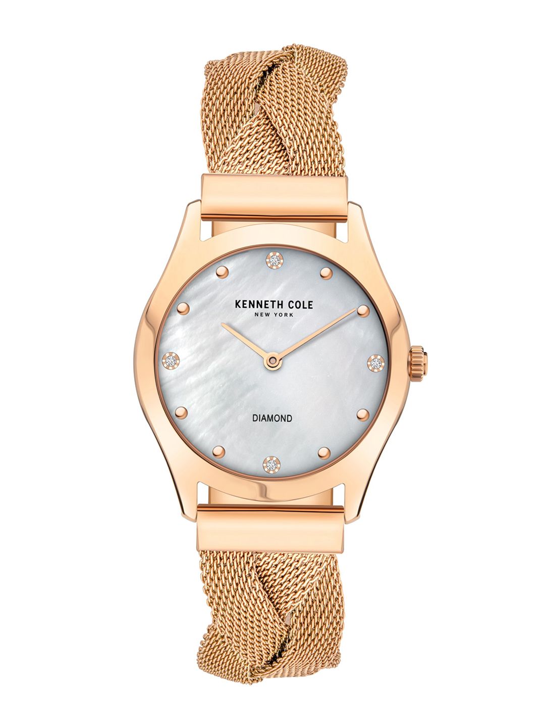 Kenneth Cole Women White Embellished Dial Braided Straps Analogue Watch - KCWLG2105702LD Price in India