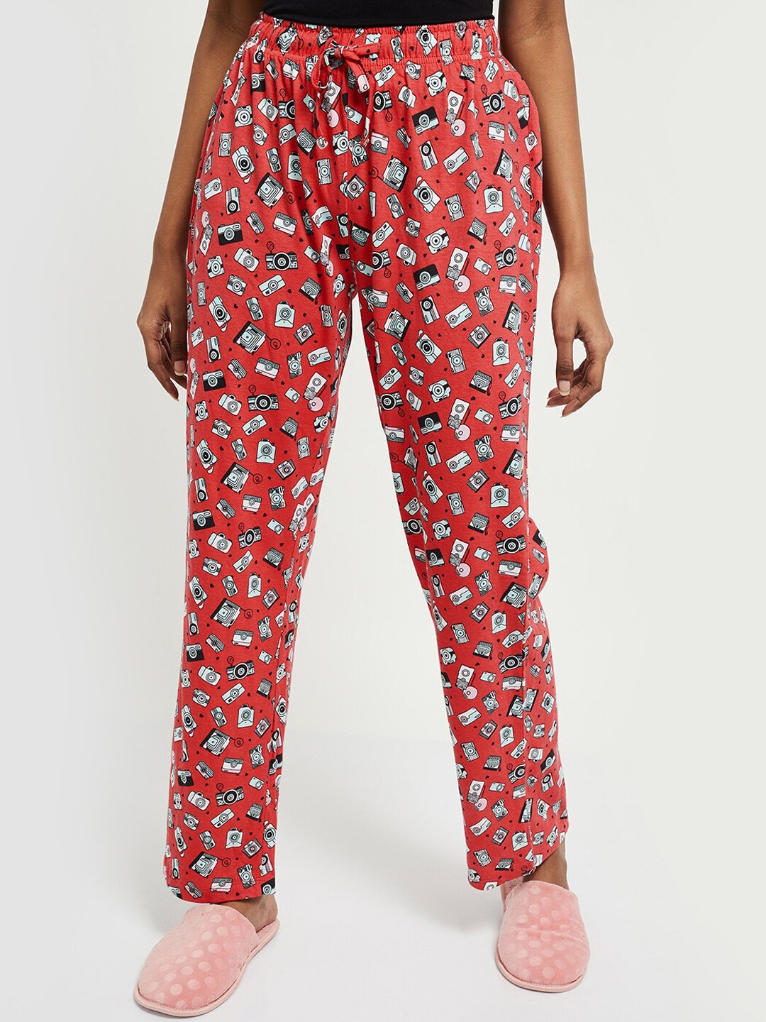 max Women Red Printed Pyjamas Price in India