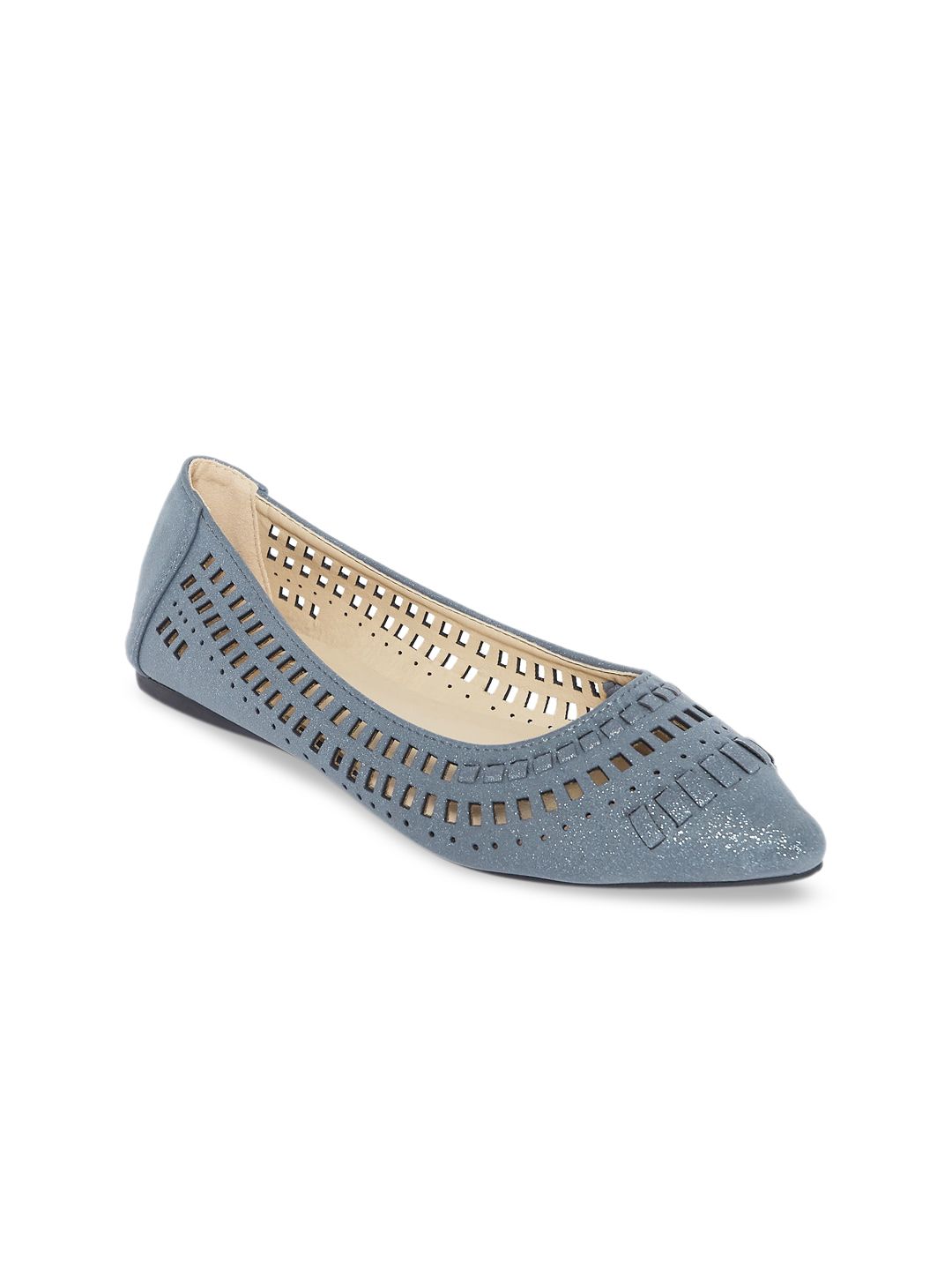 Forever Glam by Pantaloons Women Blue Ballerinas with Laser Cuts Flats Price in India