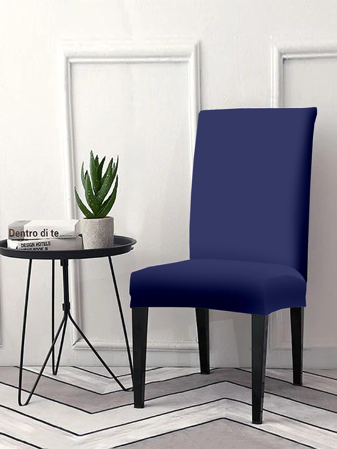 Cortina Blue Solid Chair Cover Price in India