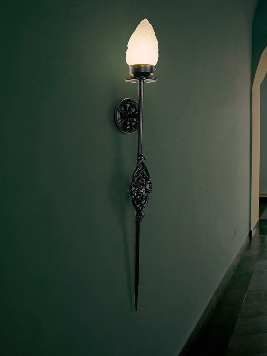 Fos Lighting Black & White Classic Country Wall Lamp Price in India