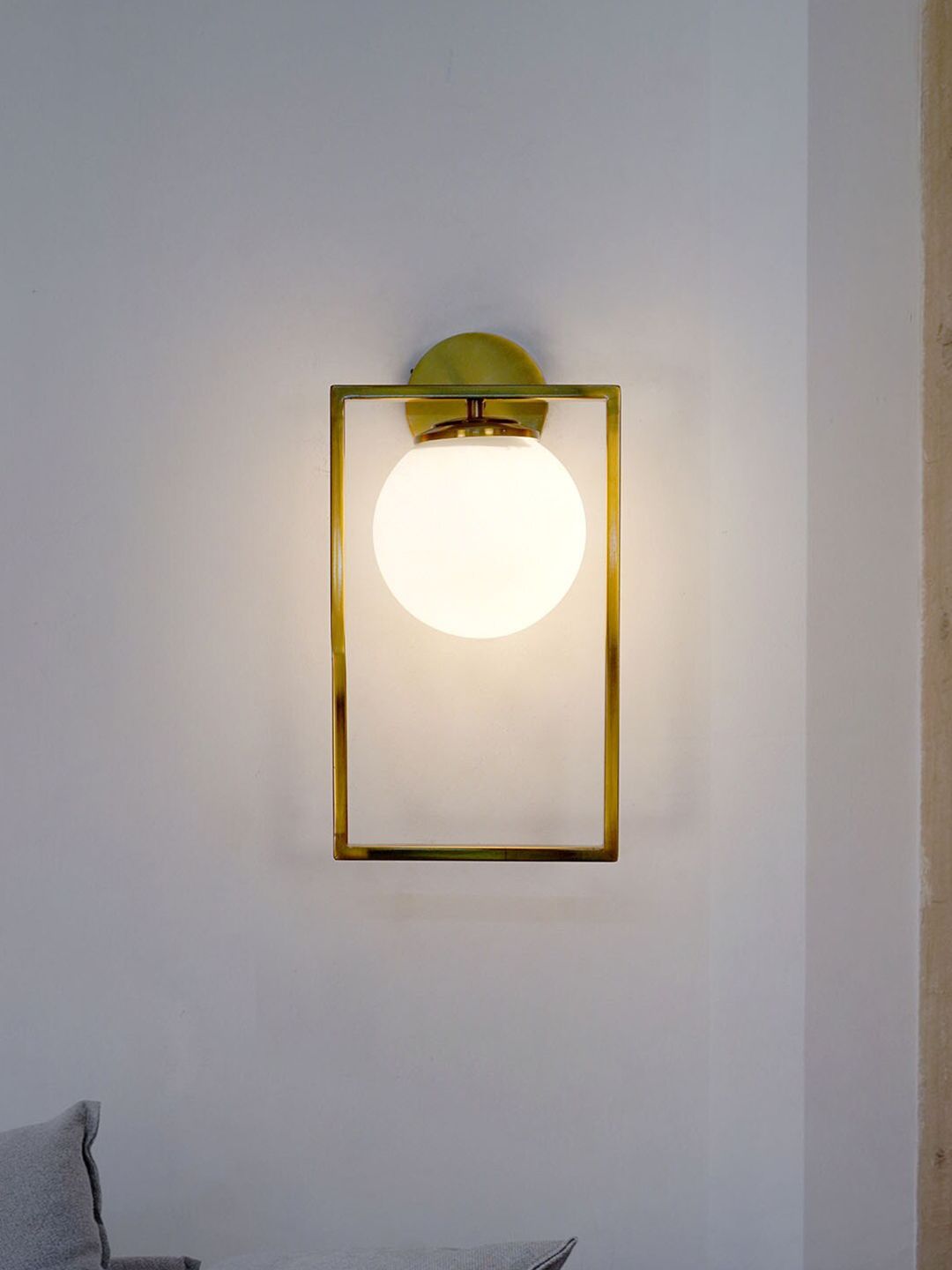 Fos Lighting Gold-Toned & White Classic Country Wall Lamp Price in India