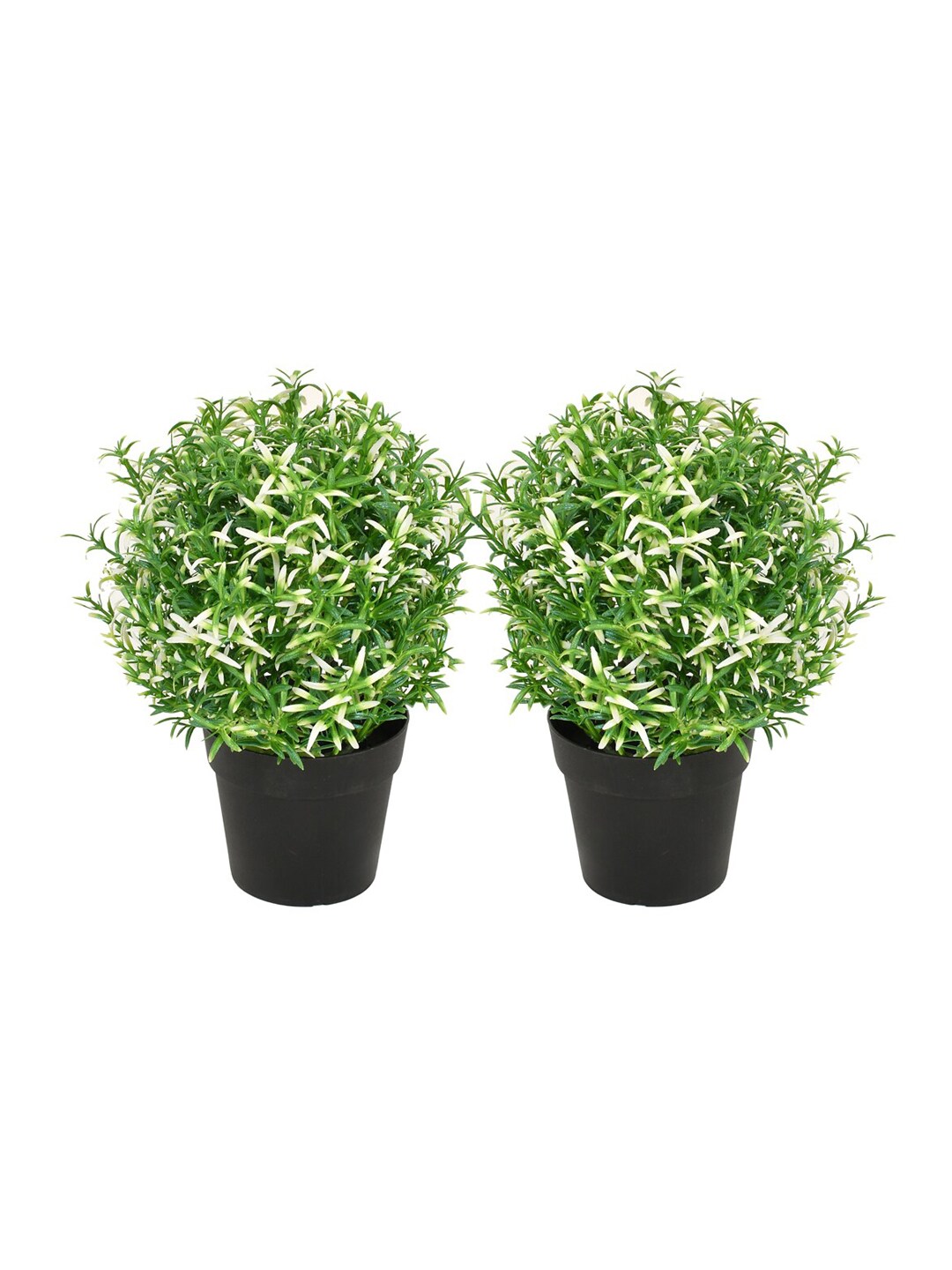 Kuber Industries Set Of 2 Green Artificial Mini Potted Plastic Plants Price in India