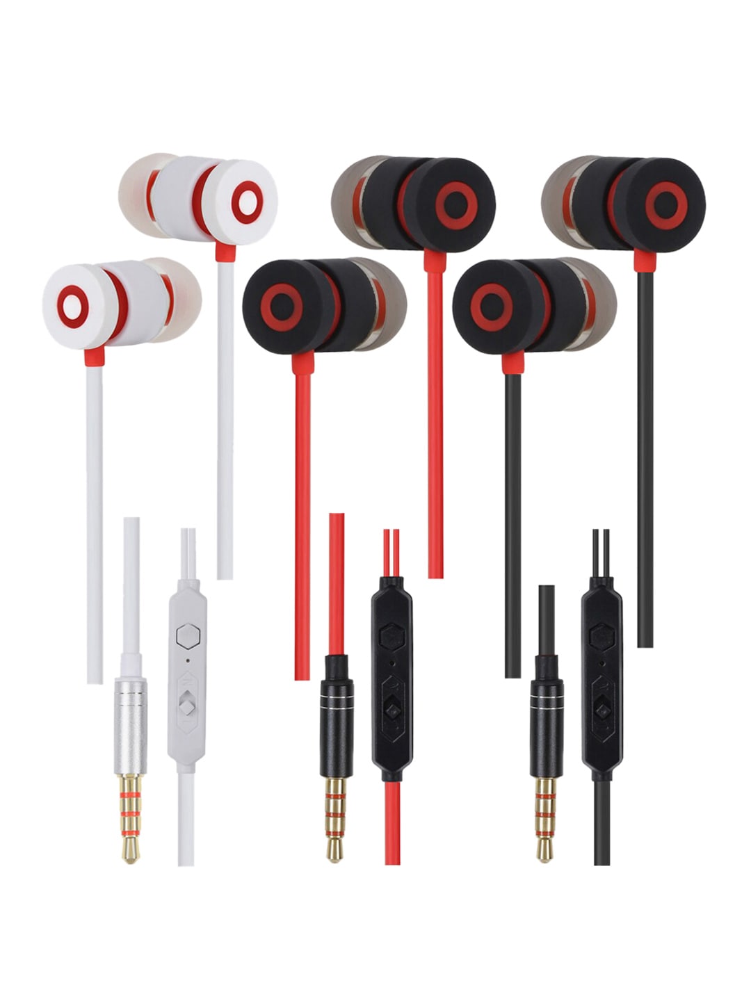 SWAGME Set Of 3 Dual Tone Bassboss IE00456 In-Ear Wired Earphones With Mic Price in India