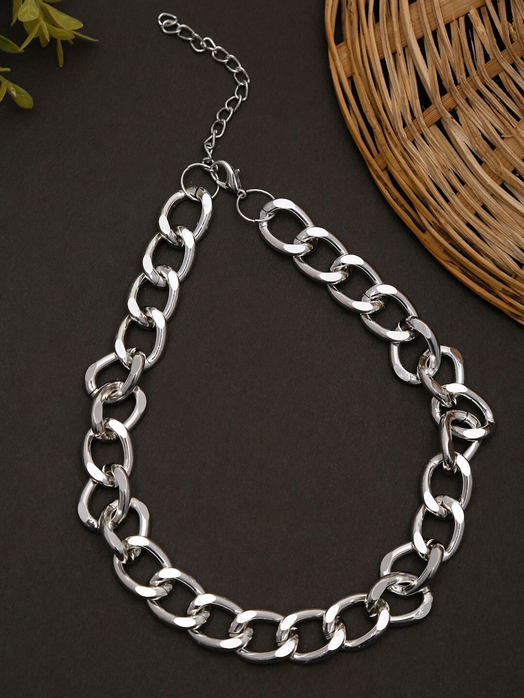 Celena Cole Silver-Toned Silver-Plated Necklace Price in India