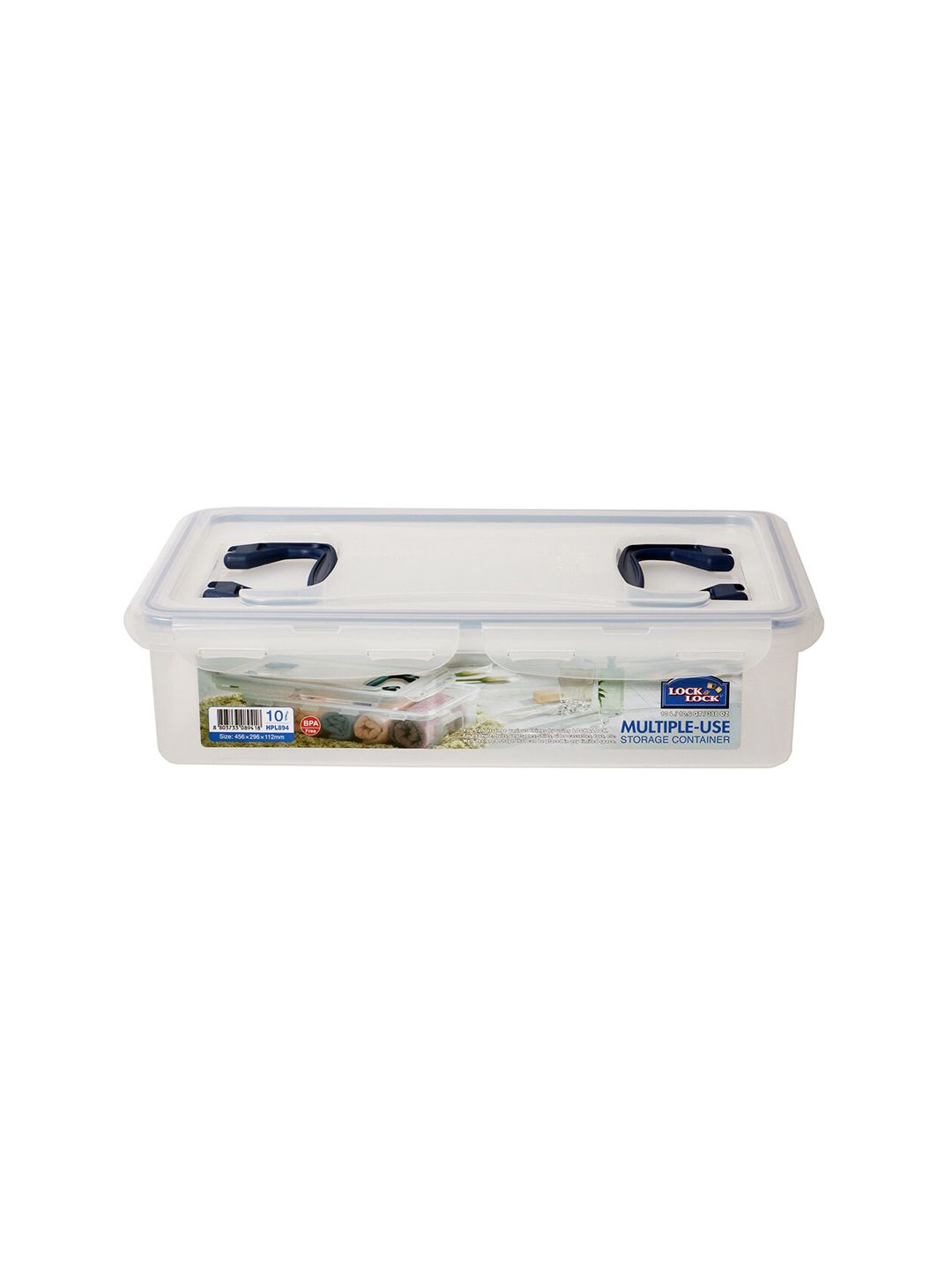 Lock & Lock Transparent & Blue Solid Airtight Storage Container With Lid Price in India
