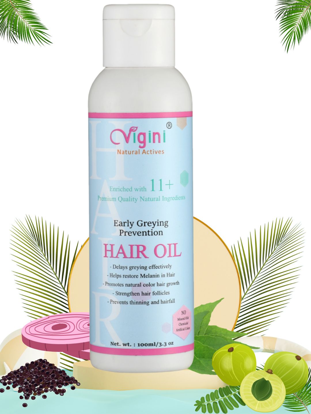 Vigini Early Anti Premature Greying Hair Care Growth Vitalizer Onion Seed Cream Oil 100ml Price in India