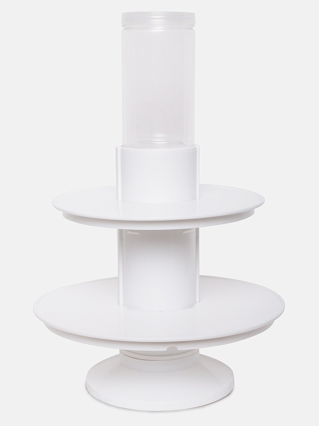 FineDecor White Plastic 2 Layer Surprise Cake Stand 8 inch & 10 inch Price in India