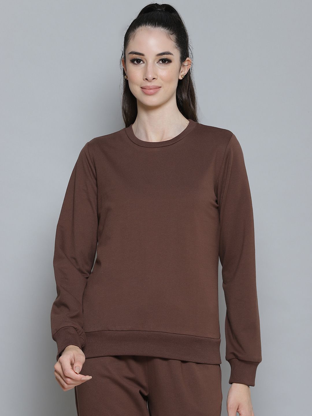 Femella Women Brown Sweatshirt Price in India