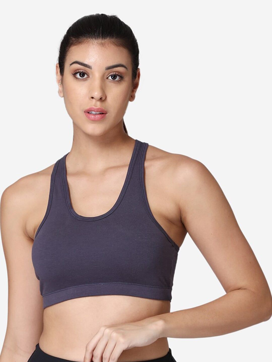 ABELINO Grey Racerback Workout Bra Price in India