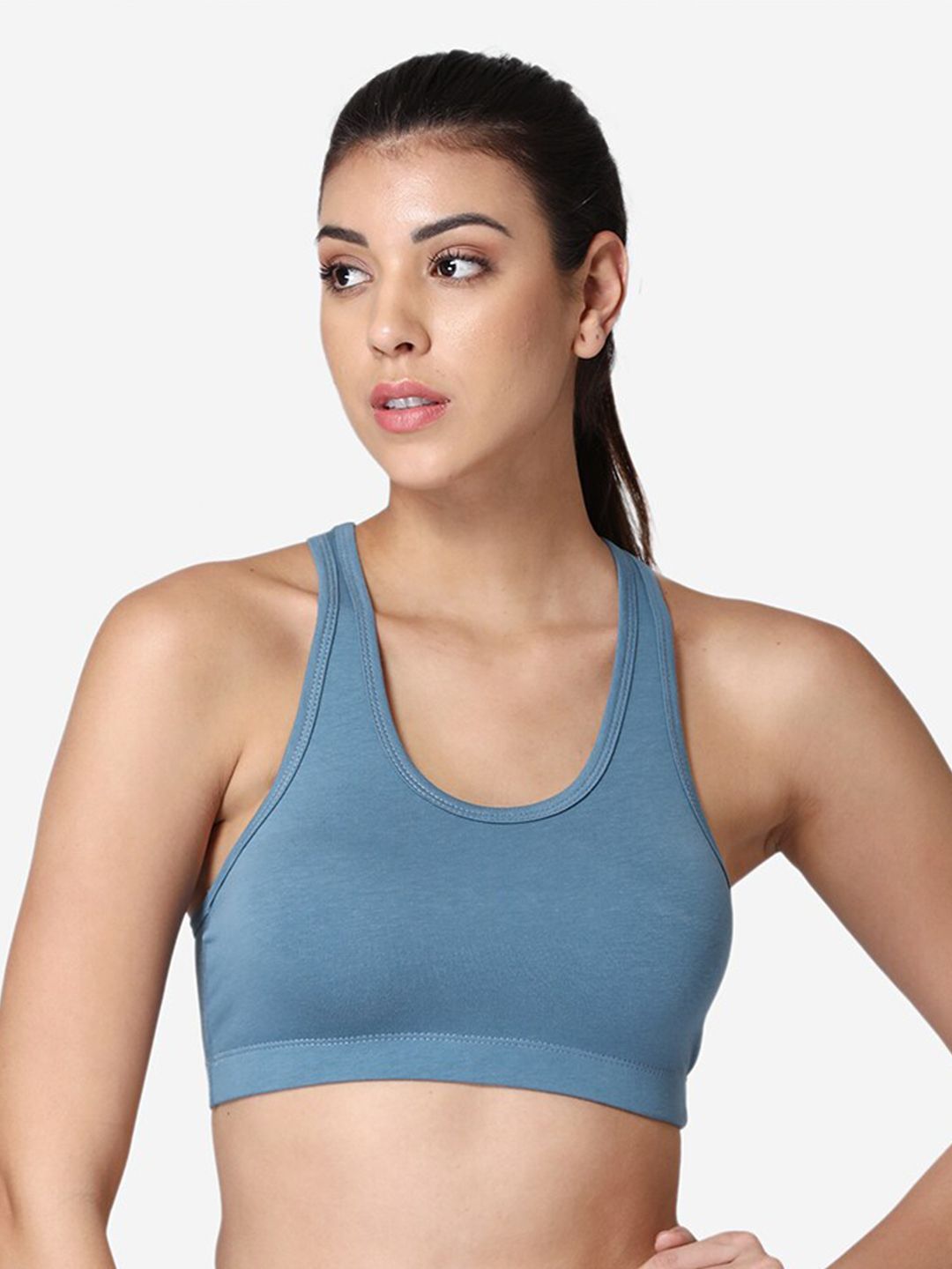 ABELINO Blue Racerback Workout Bra Price in India