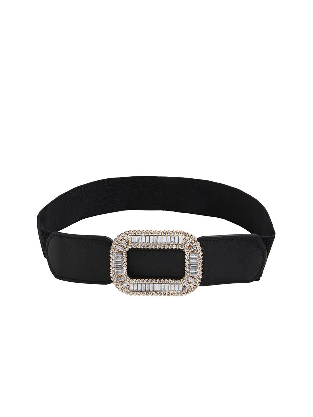 CRUSSET Women Black Belt with Embellished Closure Price in India