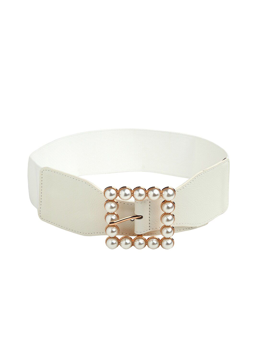 CRUSSET Women White Textured Belt with Embellished Closure Price in India